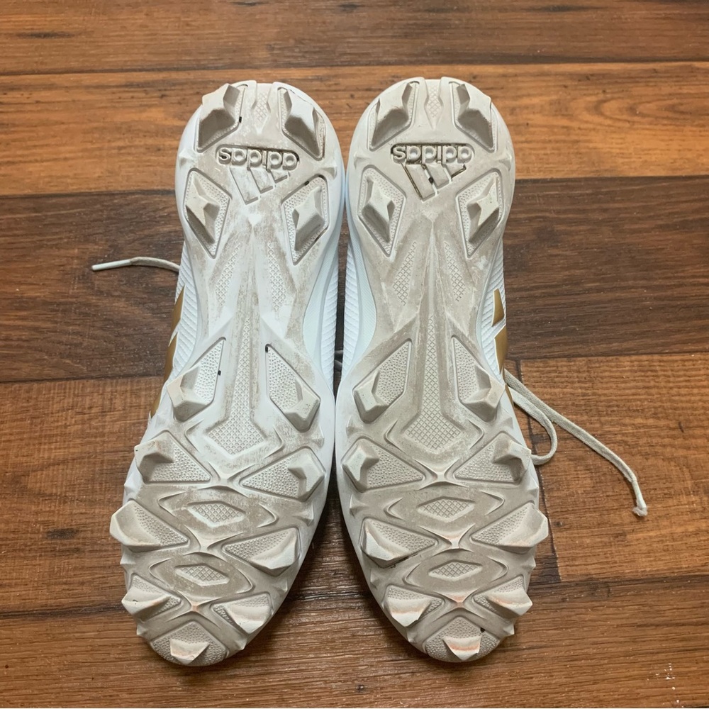 Adidas Men's Adizero Impact.2 American Football Cleats White/Gold Metallic 9.5 - Picture 7 of 9